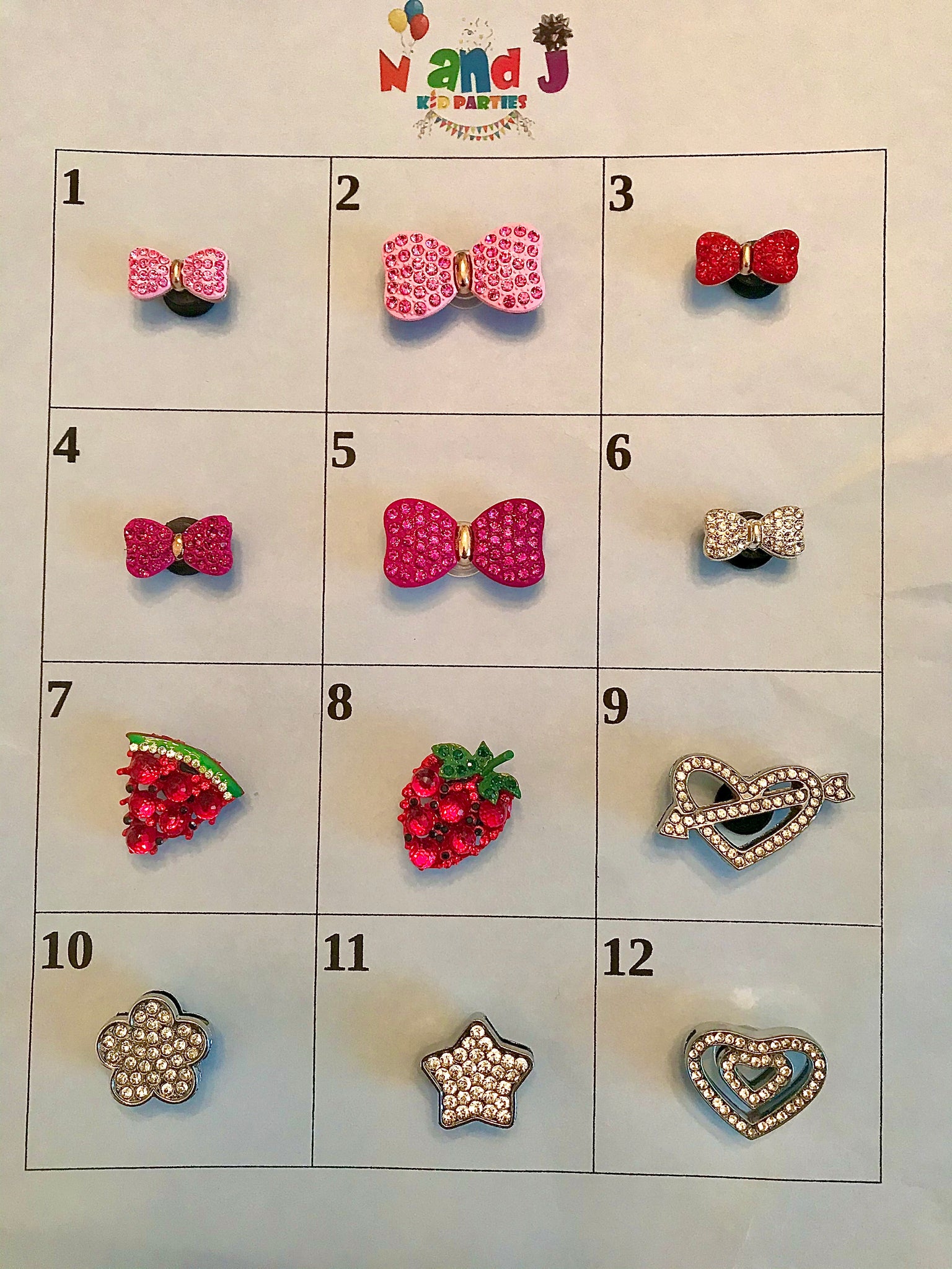 21 pcs Shoe charms for Crocs Bling 5 Butterfly Bow set 63107
